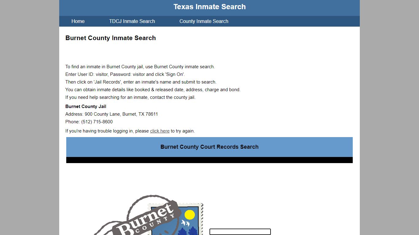 Burnet County Jail Inmate Search